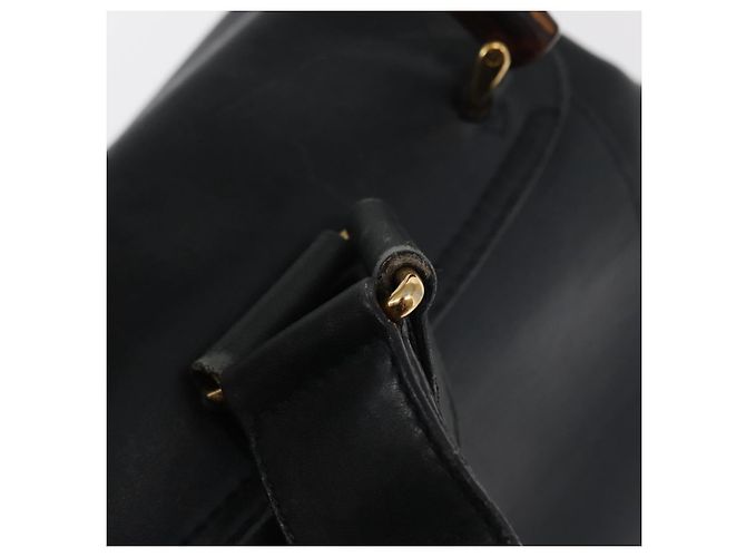 Zaino in pelle Gucci Bamboo blu navy oro 003 2058 0016 Auth 152368 - vista 8
