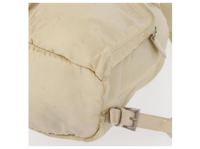 Sac à dos PRADA en nylon blanc argenté Auth 149779 - vue 16