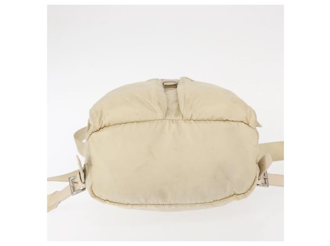 Sac à dos PRADA en nylon blanc argenté Auth 149779 - vue 5