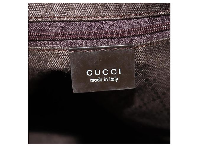 Borsa a mano in nylon Gucci Bamboo 2way marrone argento 001 1577 Auth ep11538 - vista 20
