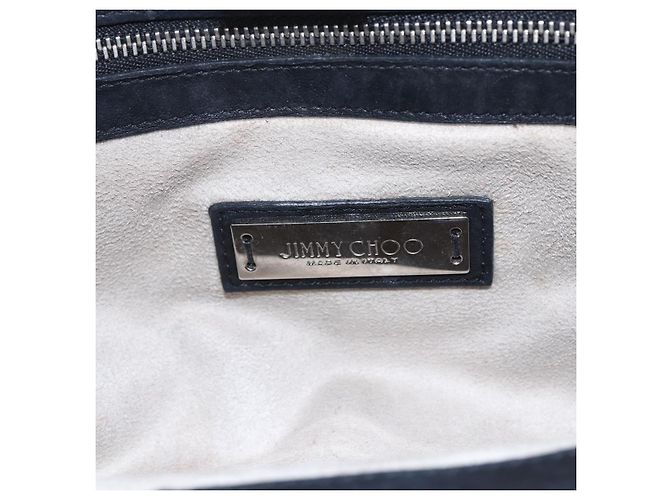 Borsa a mano in pelle nera con borchie Jimmy Choo Auth 149751 Nero Argento - vista 17