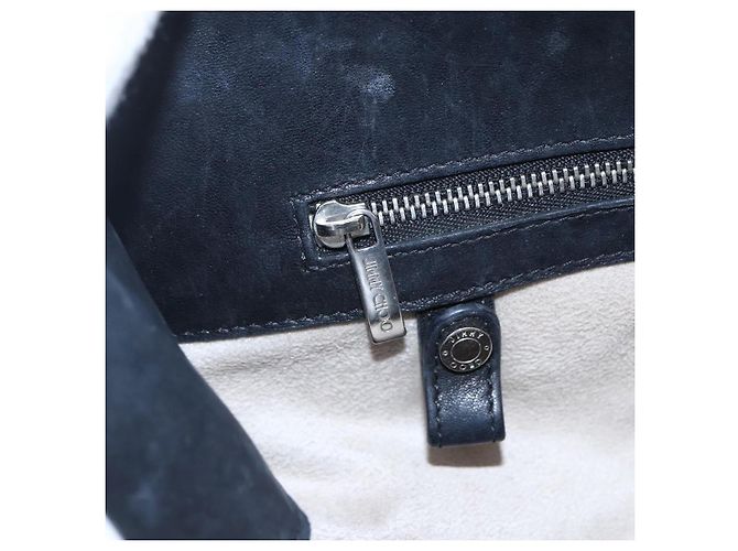 Borsa a mano in pelle nera con borchie Jimmy Choo Auth 149751 Nero Argento - vista 18