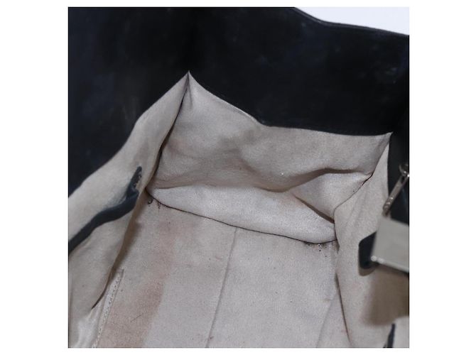 Borsa a mano in pelle nera con borchie Jimmy Choo Auth 149751 Nero Argento - vista 20