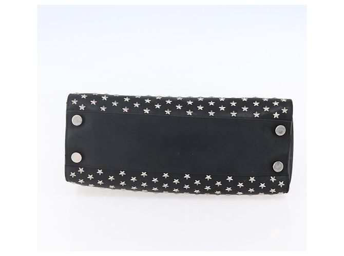 Borsa a mano in pelle nera con borchie Jimmy Choo Auth 149751 Nero Argento - vista 5