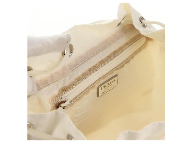PRADA Rucksack aus Nylon Weiß Silber Authentisch 149274 - Ansicht 33
