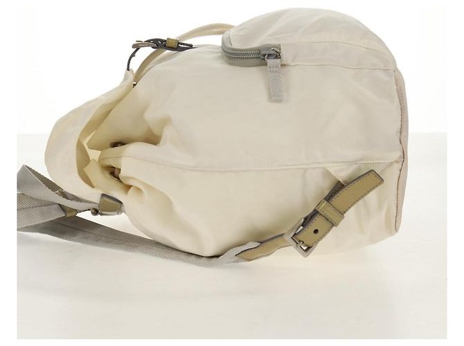 PRADA Rucksack aus Nylon Weiß Silber Authentisch 149274 - Ansicht 4