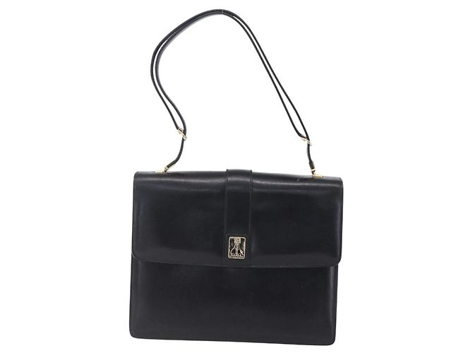Autre Marque Borsa a spalla in pelle nera e oro Nova Check di Burberrys Auth bs30769 Nero D'oro - vista 13