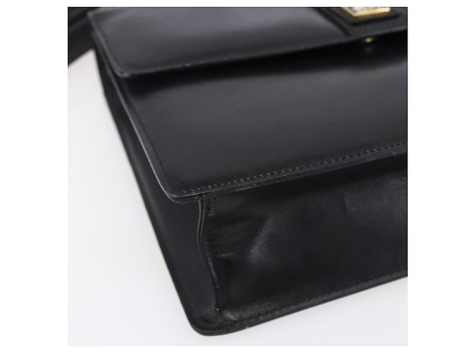 Autre Marque Borsa a spalla in pelle nera e oro Nova Check di Burberrys Auth bs30769 Nero D'oro - vista 14