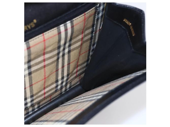 Autre Marque Borsa a spalla in pelle nera e oro Nova Check di Burberrys Auth bs30769 Nero D'oro - vista 19