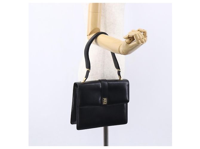 Autre Marque Borsa a spalla in pelle nera e oro Nova Check di Burberrys Auth bs30769 Nero D'oro - vista 21