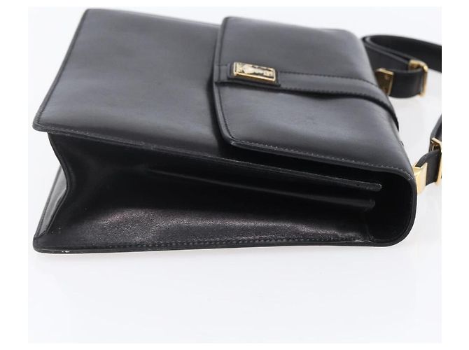 Autre Marque Borsa a spalla in pelle nera e oro Nova Check di Burberrys Auth bs30769 Nero D'oro - vista 4