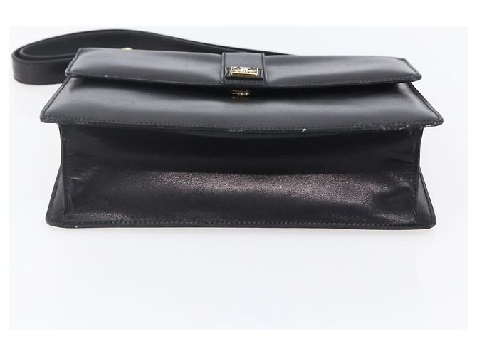 Autre Marque Borsa a spalla in pelle nera e oro Nova Check di Burberrys Auth bs30769 Nero D'oro - vista 5