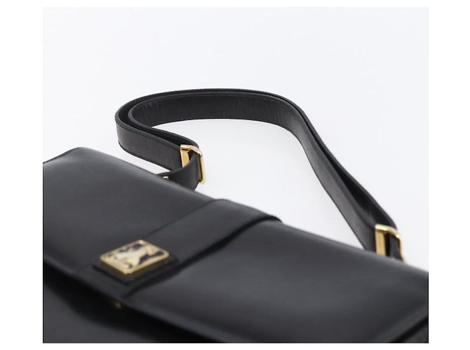Autre Marque Borsa a spalla in pelle nera e oro Nova Check di Burberrys Auth bs30769 Nero D'oro - vista 8