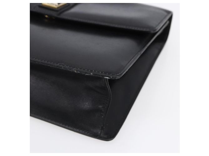 Autre Marque Borsa a spalla in pelle nera e oro Nova Check di Burberrys Auth bs30769 Nero D'oro - vista 9