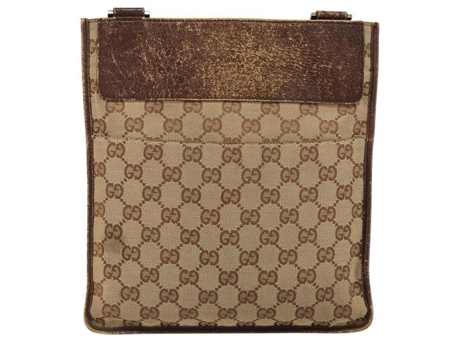 Borsa a Spalla GG Canvas Gucci Beige 27639 Auth 151876 - vista 13