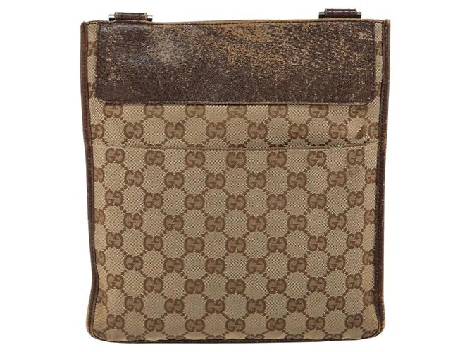 Borsa a Spalla GG Canvas Gucci Beige 27639 Auth 151876 - vista 2