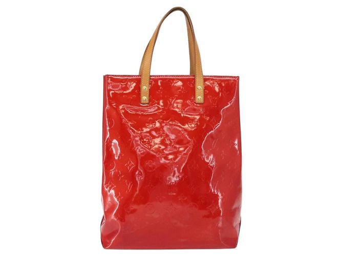 LOUIS VUITTON Monogram Vernis Reade MM Hand Bag Red Rouge M91086 LV Auth 152096 - view 13
