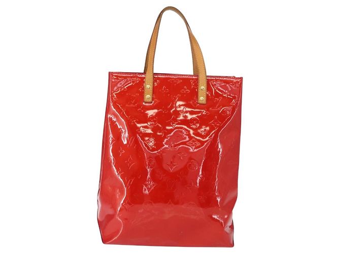 LOUIS VUITTON Monogram Vernis Reade MM Hand Bag Red Rouge M91086 LV Auth 152096 - view 2