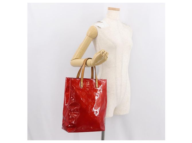 LOUIS VUITTON Monogram Vernis Reade MM Hand Bag Red Rouge M91086 LV Auth 152096 - view 21