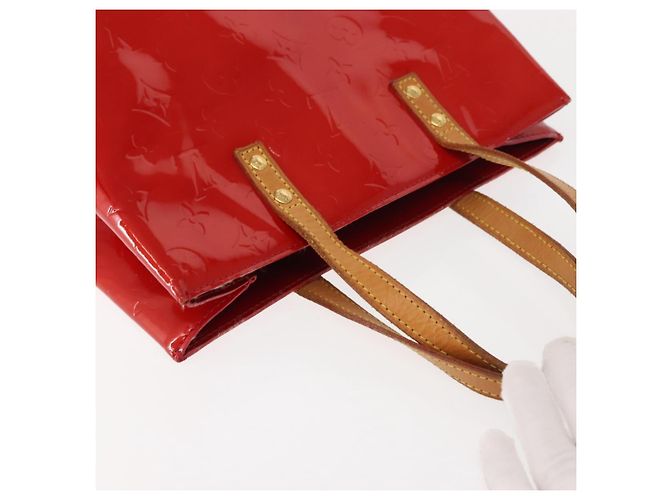 LOUIS VUITTON Monogram Vernis Reade MM Hand Bag Red Rouge M91086 LV Auth 152096 - view 6