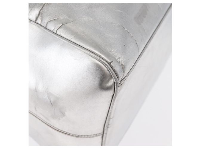 BALENCIAGA Borsa a Mano Grease in Pelle Argento 203249 Auth bs30812 - vista 15