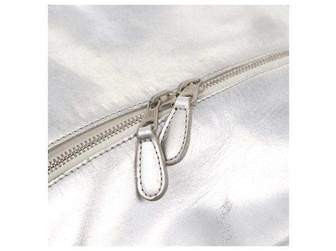 BALENCIAGA Borsa a Mano Grease in Pelle Argento 203249 Auth bs30812 - vista 17