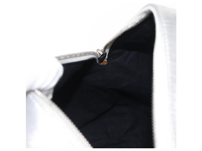 BALENCIAGA Borsa a Mano Grease in Pelle Argento 203249 Auth bs30812 - vista 21