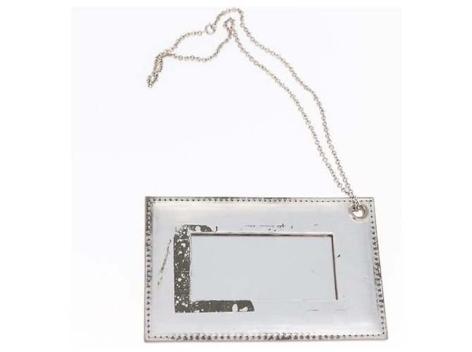 BALENCIAGA Borsa a Mano Grease in Pelle Argento 203249 Auth bs30812 - vista 24