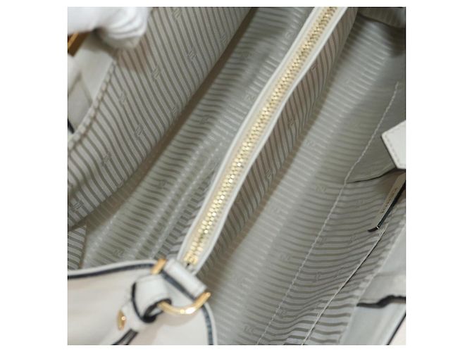 Borsa a mano FENDI 2Jours in pelle 2 in 1 bianco oro Auth bs30333 D'oro - vista 11