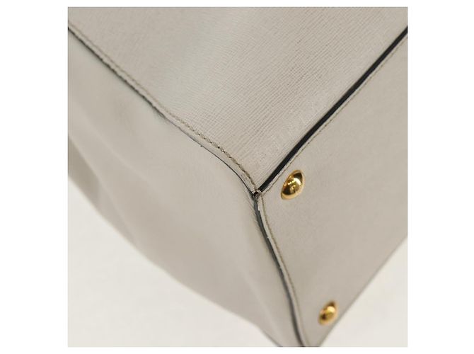 Borsa a mano FENDI 2Jours in pelle 2 in 1 bianco oro Auth bs30333 D'oro - vista 15