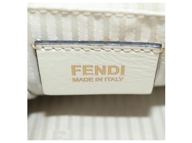 Borsa a mano FENDI 2Jours in pelle 2 in 1 bianco oro Auth bs30333 D'oro - vista 22