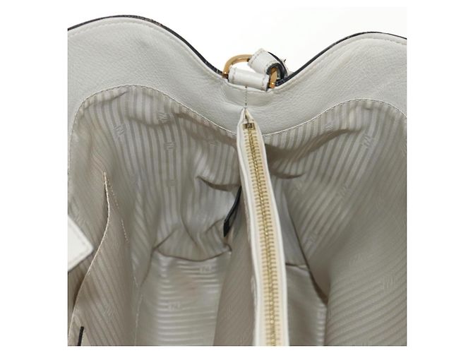 Borsa a mano FENDI 2Jours in pelle 2 in 1 bianco oro Auth bs30333 D'oro - vista 24