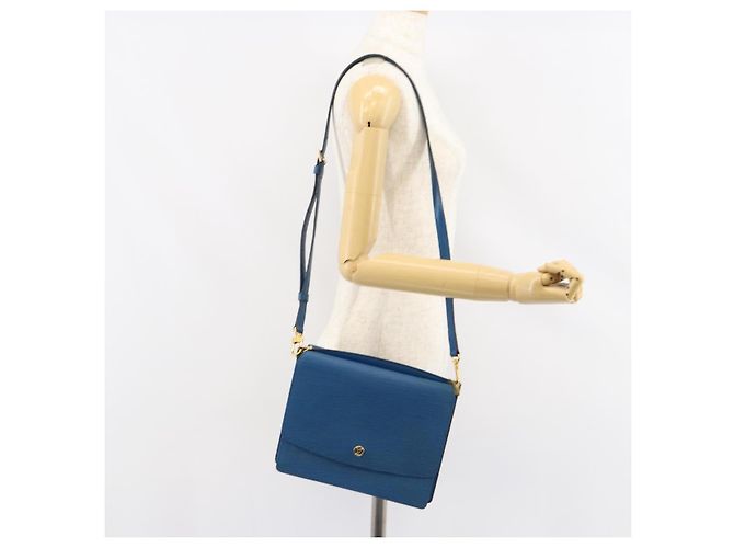 LOUIS VUITTON Borsa a Spalla Epi Grenel Blu M52362 LV Auth ep11728 - vista 23
