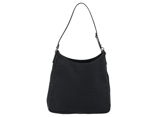 Borsa a Spalla in Tela Zucchino FENDI Nera Argento Auth 149754 Nero - vista 2