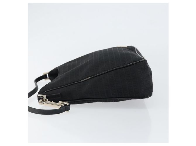 Borsa a Spalla in Tela Zucchino FENDI Nera Argento Auth 149754 Nero - vista 4
