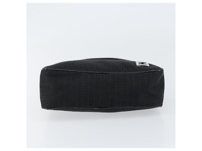Borsa a Spalla in Tela Zucchino FENDI Nera Argento Auth 149754 Nero - vista 5