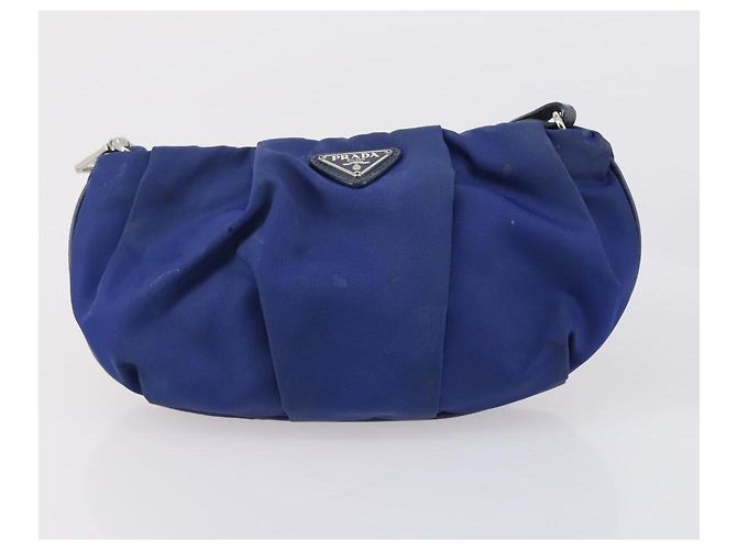 Pochette Prada Nylon 2 Set Nero Blu Auth 150209 - vista 9