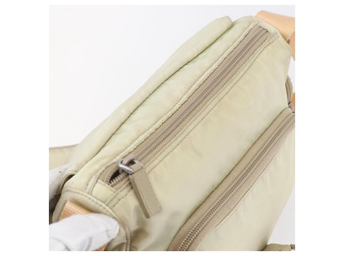 PRADA Shoulder Bag Nylon Beige Auth ki5997 - view 10