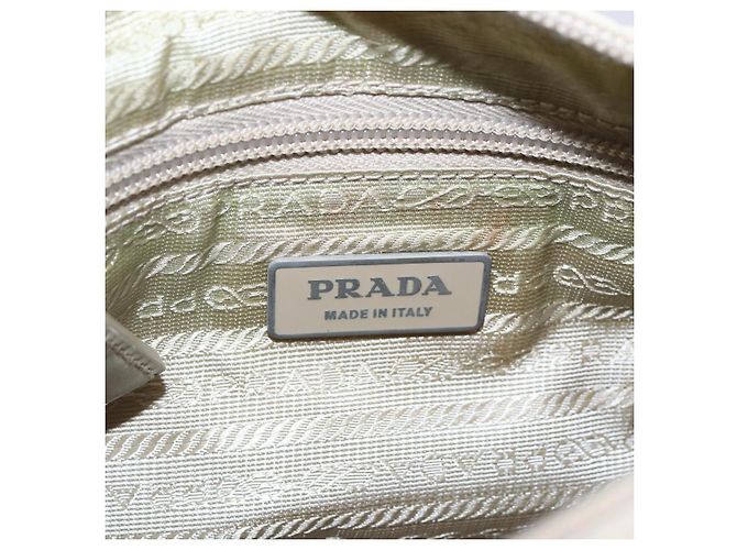 PRADA Shoulder Bag Nylon Beige Auth ki5997 - view 19