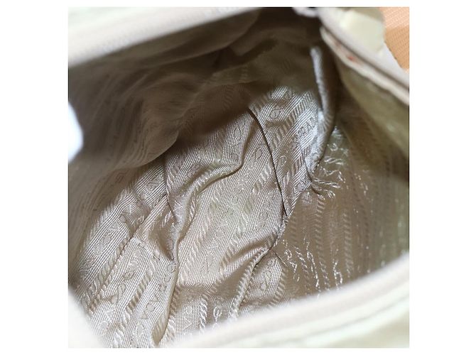 PRADA Shoulder Bag Nylon Beige Auth ki5997 - view 20