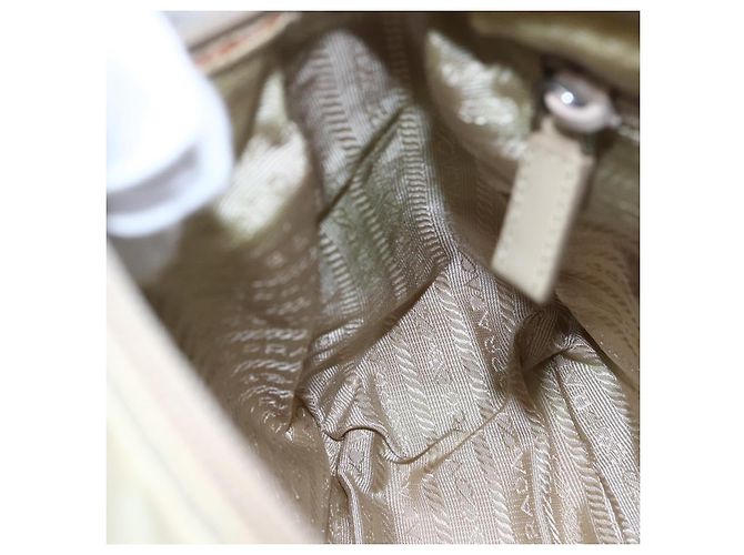 PRADA Shoulder Bag Nylon Beige Auth ki5997 - view 21