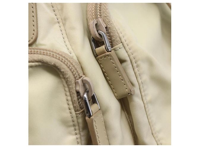 PRADA Shoulder Bag Nylon Beige Auth ki5997 - view 26