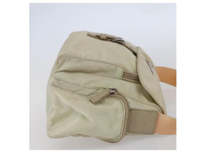PRADA Shoulder Bag Nylon Beige Auth ki5997 - view 4