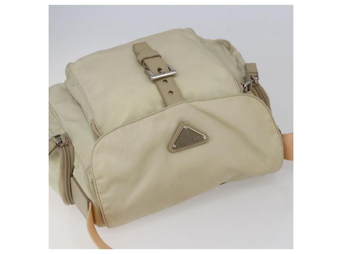 PRADA Shoulder Bag Nylon Beige Auth ki5997 - view 6