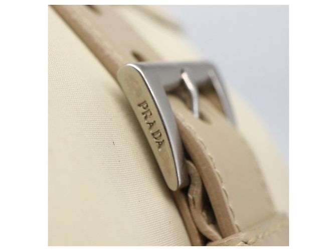 PRADA Shoulder Bag Nylon Beige Auth ki5997 - view 9