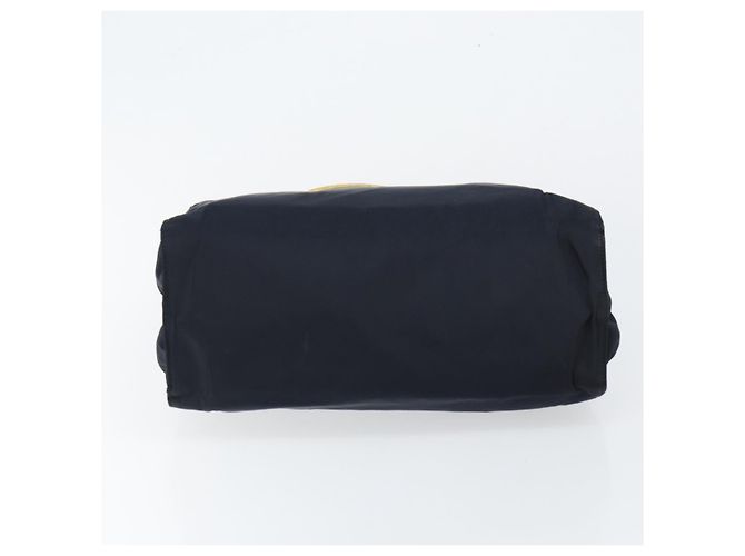 Borsa a mano PRADA in nylon blu navy e oro Auth bs29879 D'oro - vista 5