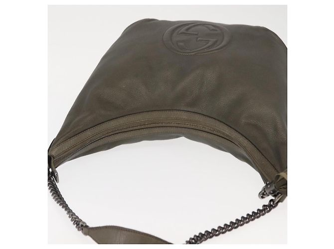 Borsa a spalla in pelle Gucci Soho Chain grigia 326706 Auth 146271 Marrone - vista 6