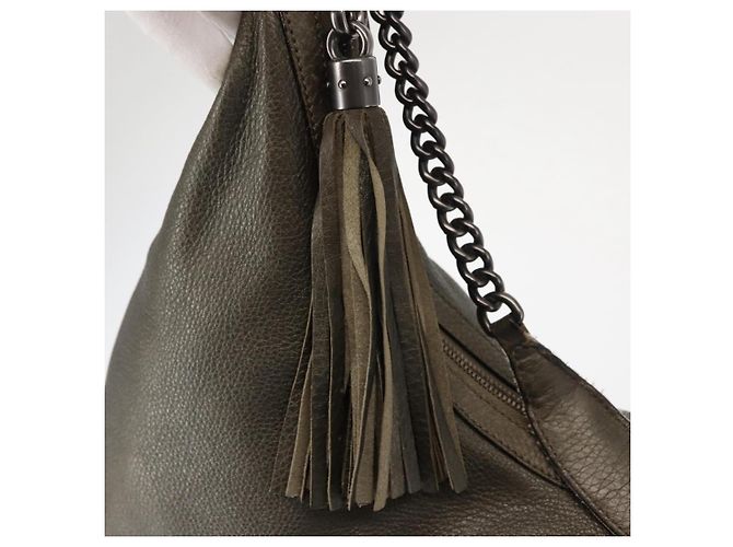 Borsa a spalla in pelle Gucci Soho Chain grigia 326706 Auth 146271 Marrone - vista 9