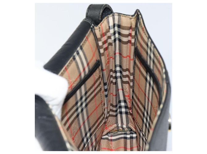 Autre Marque Borsa a Spalla Burberrys in Pelle Nera e Oro Auth ep11023 Nero D'oro - vista 17