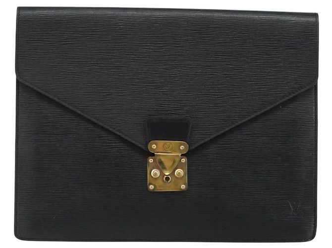 LOUIS VUITTON Epi Porta Documenti Senatore Briefcase Nera M54452 LV Auth th6385 Nero - vista 13